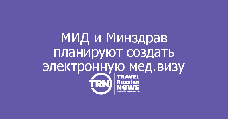 МИД и Минздрав планируют создать электронную мед.визу