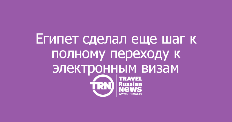 Египет сделал еще шаг к полному переходу к электронным визам