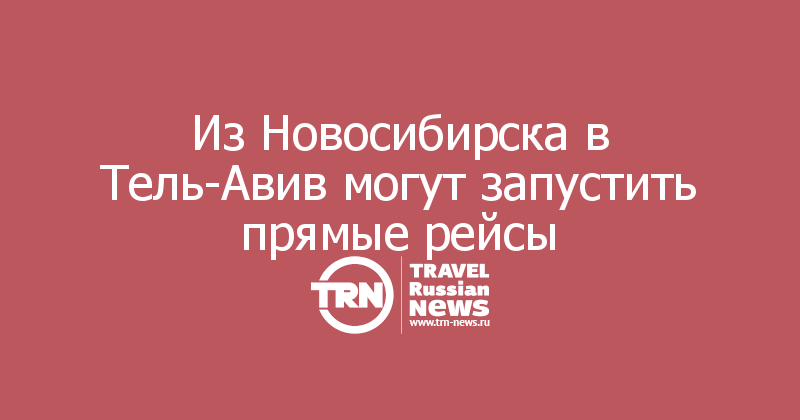 Из Новосибирска в Тель-Авив могут запустить прямые рейсы 