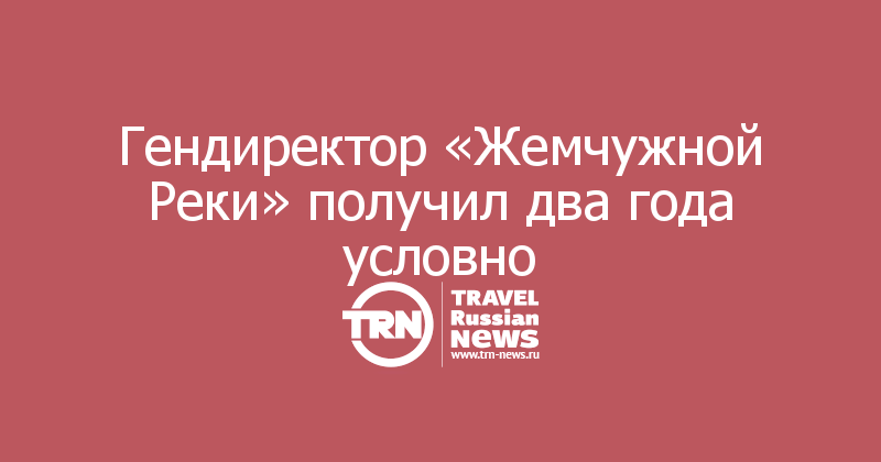 Гендиректор «Жемчужной Реки» получил два года условно