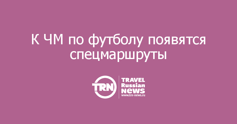 К ЧМ по футболу появятся спецмаршруты  