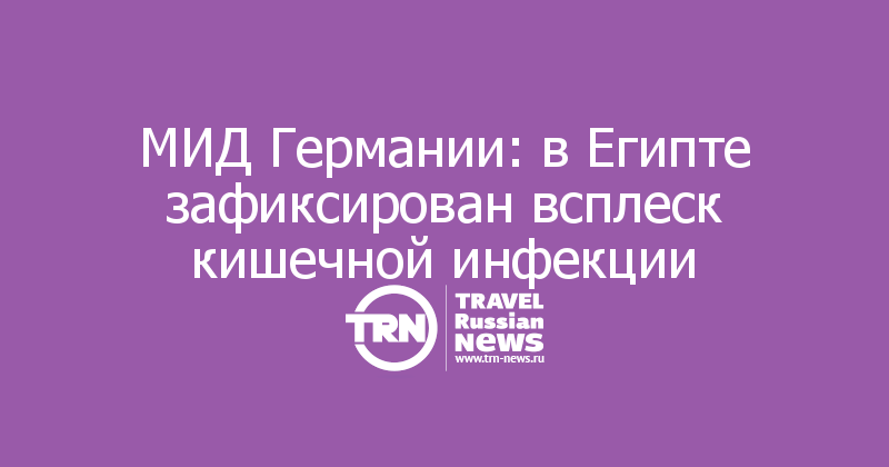 МИД Германии: в Египте зафиксирован всплеск кишечной инфекции 