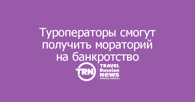 Туроператоры смогут получить мораторий на банкротство