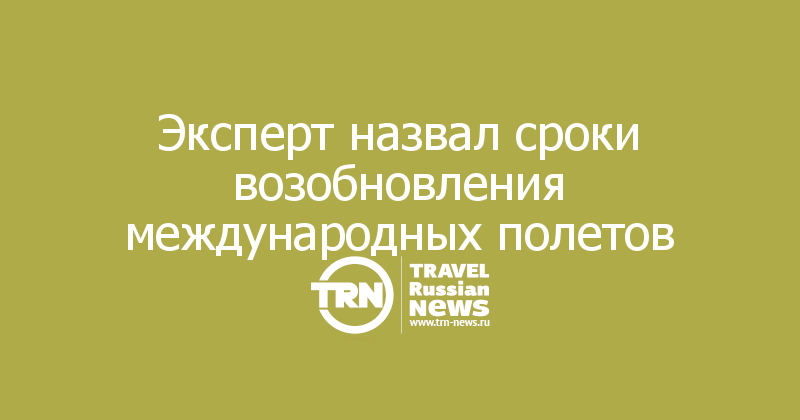 Эксперт назвал сроки возобновления международных полетов 